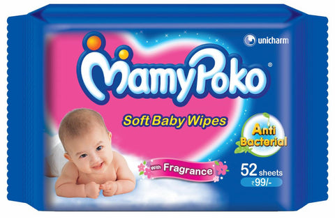 Mamy Poko Baby Wipes - 52 Sheets