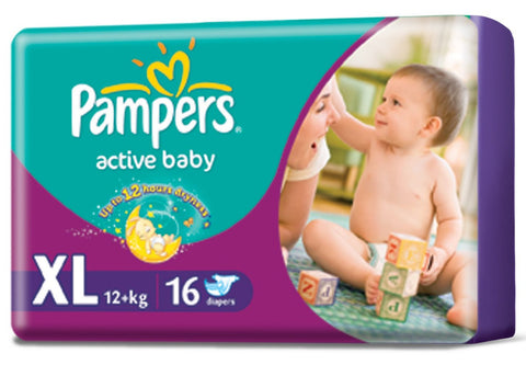 Pampers Active Baby Diapers (12 kg) - XL 16