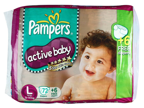 Pampers Active Baby Diapers : LG 72 6 S